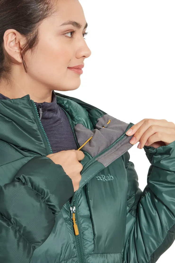 Insulated Jackets-Rab Womens Cirrus Ultra Hoody - Green Slate-Eucalyptus