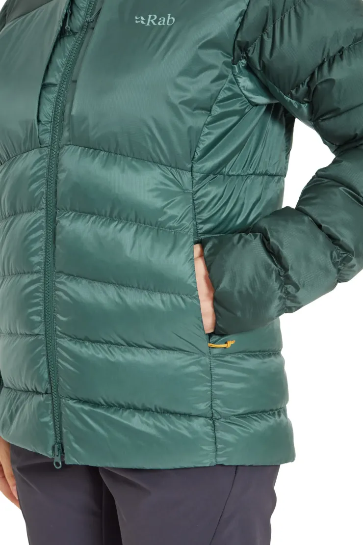 Insulated Jackets-Rab Womens Cirrus Ultra Hoody - Green Slate-Eucalyptus