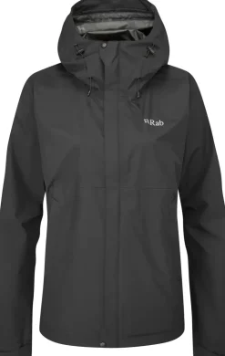 Waterproof Jackets-Rab Womens Downpour Eco Jacket - Black