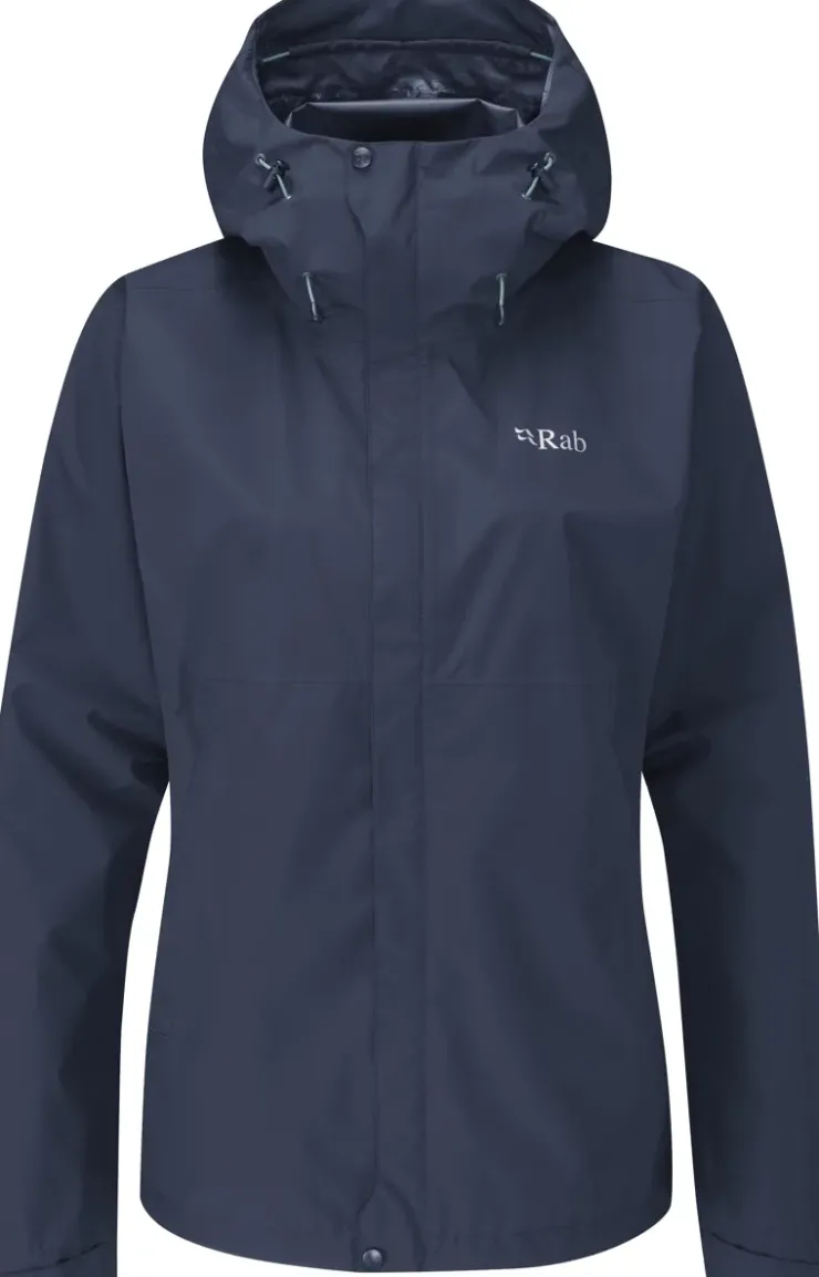 Waterproof Jackets-Rab Womens Downpour Eco Jacket - Deep Ink