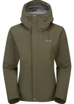 Waterproof Jackets-Rab Womens Downpour Jacket - Army