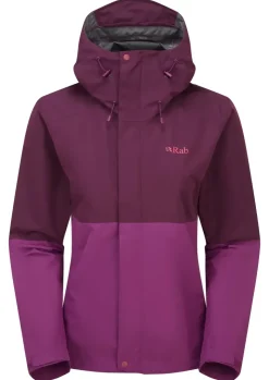 Waterproof Jackets-Rab Womens Downpour Jacket - Mulberry-Plum