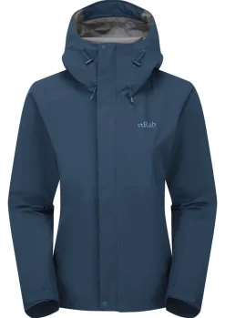 Waterproof Jackets-Rab Womens Downpour Jacket - Tempest Blue
