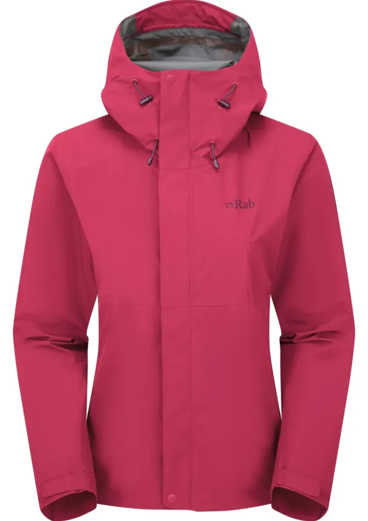 Waterproof Jackets-Rab Womens Downpour Jacket - Watermelon