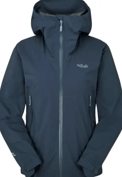 Waterproof Jackets-Rab Womens Downpour Light Jacket - Tempest Blue