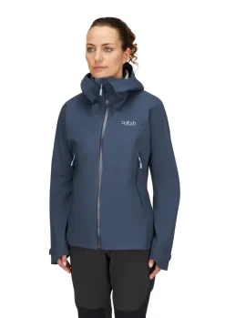 Waterproof Jackets-Rab Womens Downpour Light Jacket - Tempest Blue