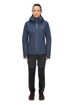 Waterproof Jackets-Rab Womens Downpour Light Jacket - Tempest Blue