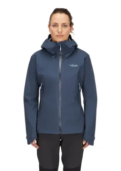 Waterproof Jackets-Rab Womens Downpour Light Jacket - Tempest Blue