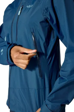 Waterproof Jackets-Rab Womens Downpour Mountain Jacket - Tempest Blue
