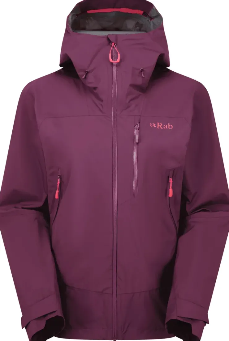 Waterproof Jackets-Rab Womens Downpour Mountain Jacket - Mulberry
