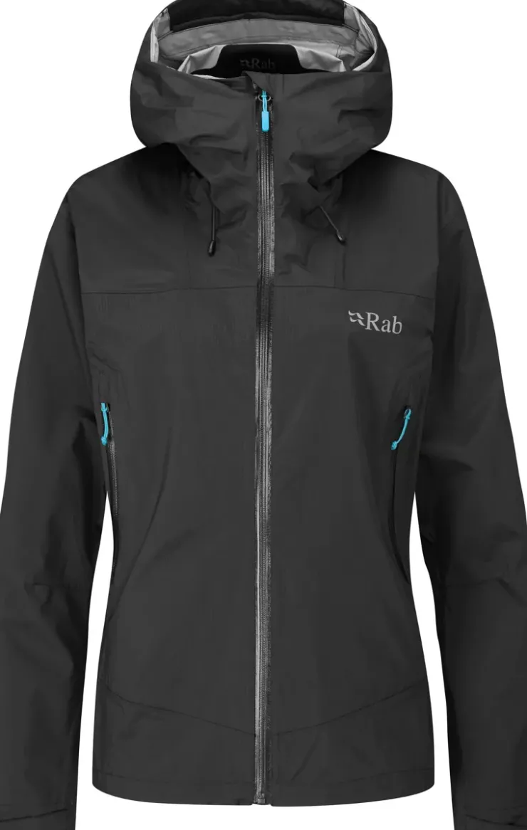 Waterproof Jackets-Rab Womens Downpour Plus 2.0 Jacket - Black