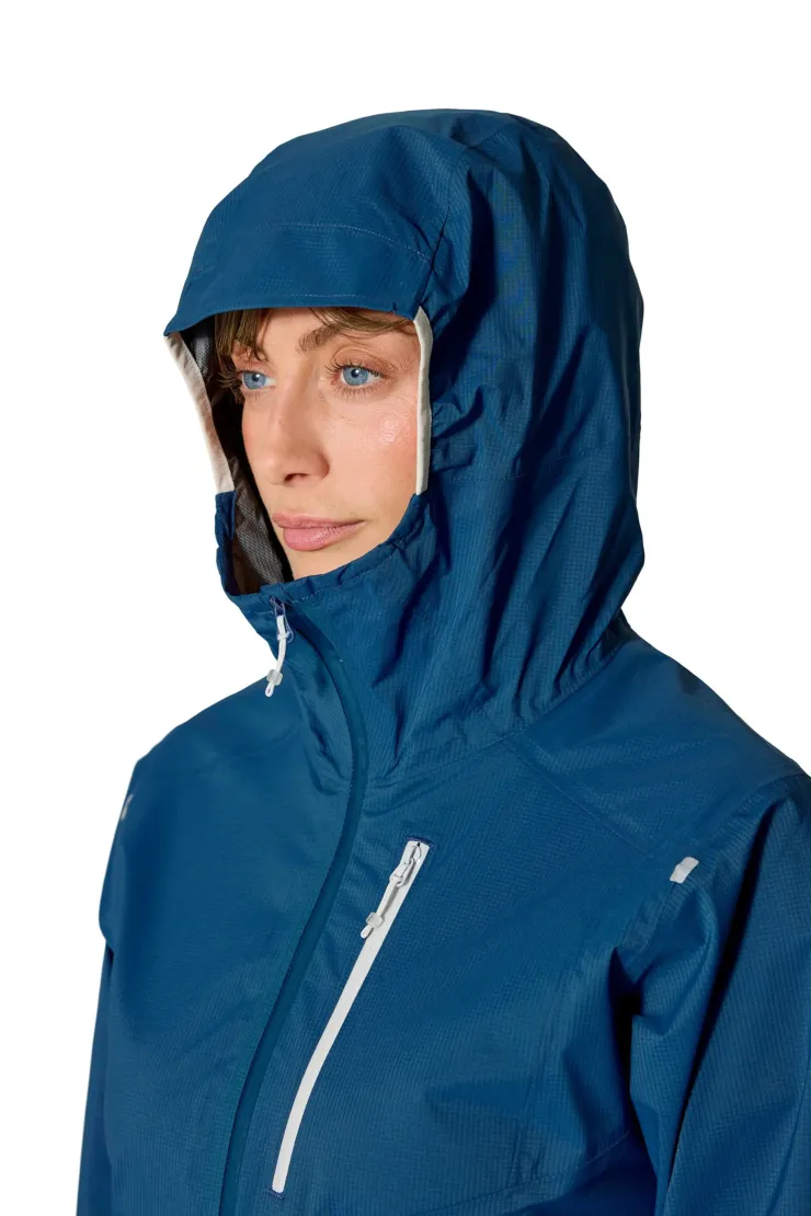 Waterproof Jackets-Rab Womens Downpour Trail Light Jacket - Tempest Blue