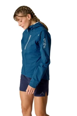 Waterproof Jackets-Rab Womens Downpour Trail Light Jacket - Tempest Blue