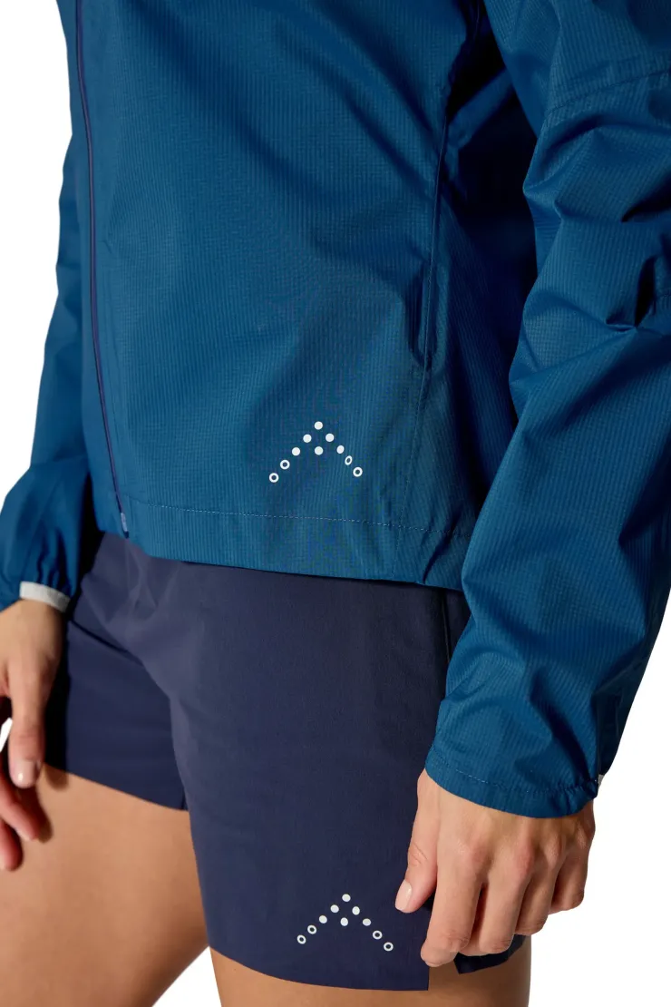 Waterproof Jackets-Rab Womens Downpour Trail Light Jacket - Tempest Blue