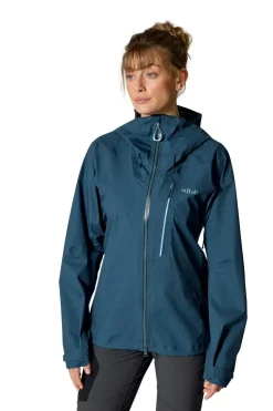 Waterproof Jackets-Rab Womens Firewall Alpine Jacket - Tempest Blue