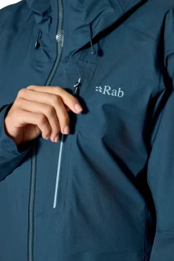 Waterproof Jackets-Rab Womens Firewall Alpine Jacket - Tempest Blue