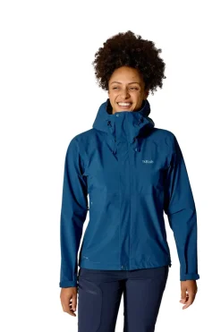Waterproof Jackets-Rab Womens Firewall Jacket - Tempest Blue