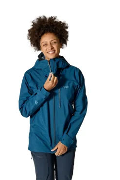 Waterproof Jackets-Rab Womens Firewall Mountain Jacket - Tempest Blue