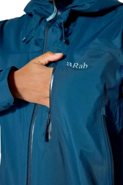 Waterproof Jackets-Rab Womens Firewall Mountain Jacket - Tempest Blue