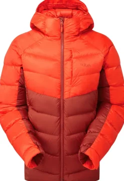 Insulated Jackets-Rab Womens Glaceon Pro Jacket - Red Grapefruit-Tuscan Red
