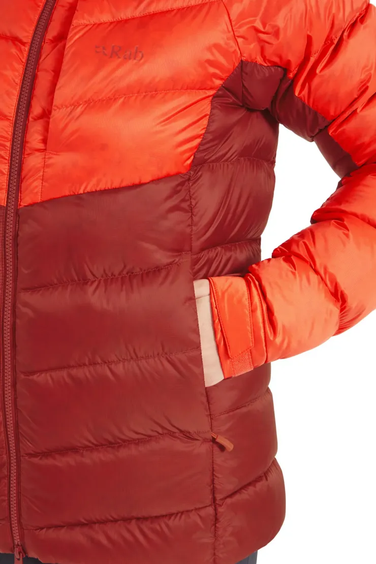 Insulated Jackets-Rab Womens Glaceon Pro Jacket - Red Grapefruit-Tuscan Red