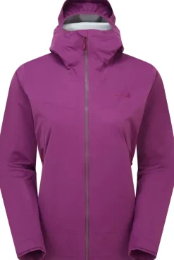 Waterproof Jackets-Rab Womens Kinetic 2.0 Jacket - Plum