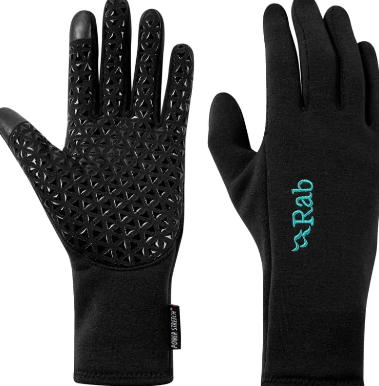 Gloves-Rab Womens Power Stretch Contact Grip Gloves - Black