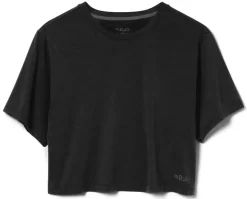 T-Shirts & Baselayers-Rab Womens Rivelin Crop Tee - Black