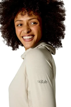 Fleece & Mid Layer-Rab Womens Rivelin Hoody - Pebble