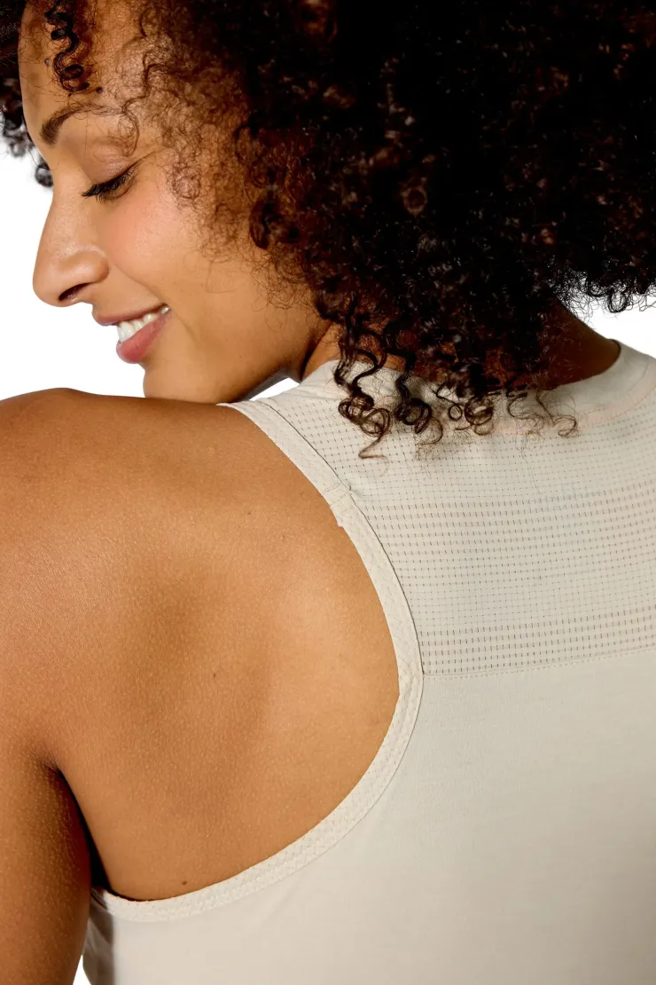 T-Shirts & Baselayers-Rab Womens Rivelin Racerback Tank - Pebble