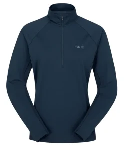 T-Shirts & Baselayers-Rab Womens Sonic Long Sleeved Zip-T - Tempest Blue