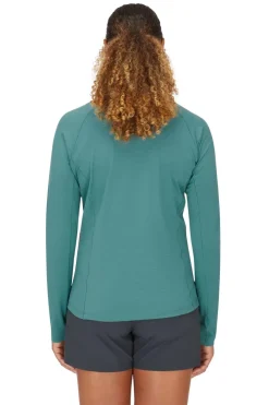 T-Shirts & Baselayers-Rab Womens Sonic Long Sleeved Zip-T - Eucalyptus