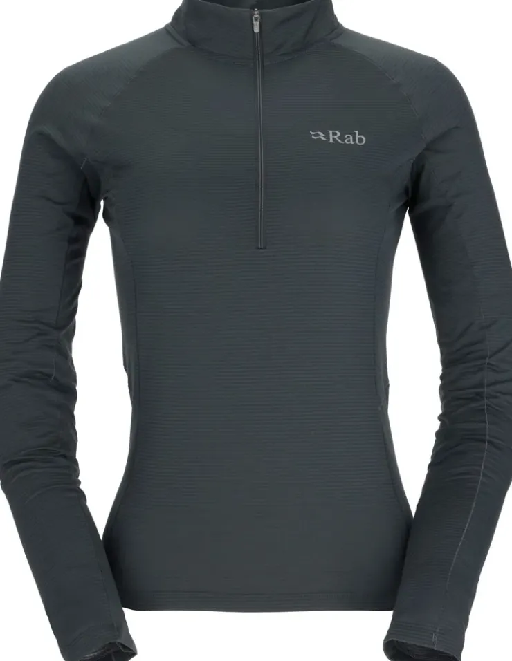 T-Shirts & Baselayers-Rab Womens Sonic Long Sleeved Zip-T - Beluga
