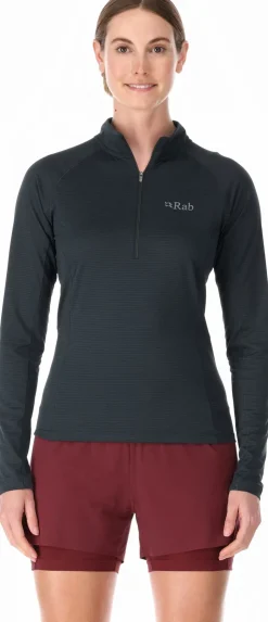 T-Shirts & Baselayers-Rab Womens Sonic Long Sleeved Zip-T - Beluga