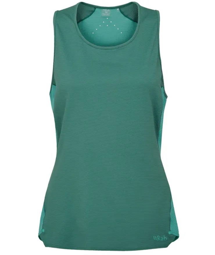 T-Shirts & Baselayers-Rab Womens Sonic Ultra Vest - Eucalyptus-Glacier Blue