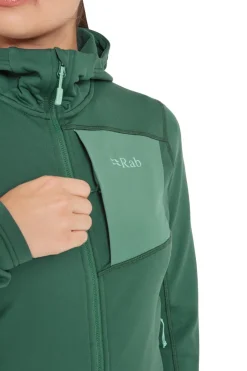 Fleece & Mid Layer-Rab Womens Superflux Hoody - Green Slate