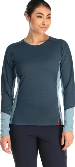 T-Shirts & Baselayers-Rab Womens Syncrino Base LS Tee - Orion Blue