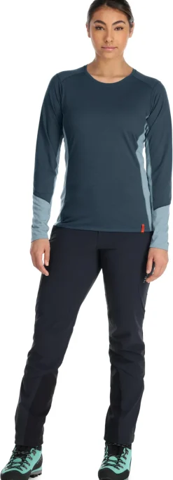 T-Shirts & Baselayers-Rab Womens Syncrino Base LS Tee - Orion Blue