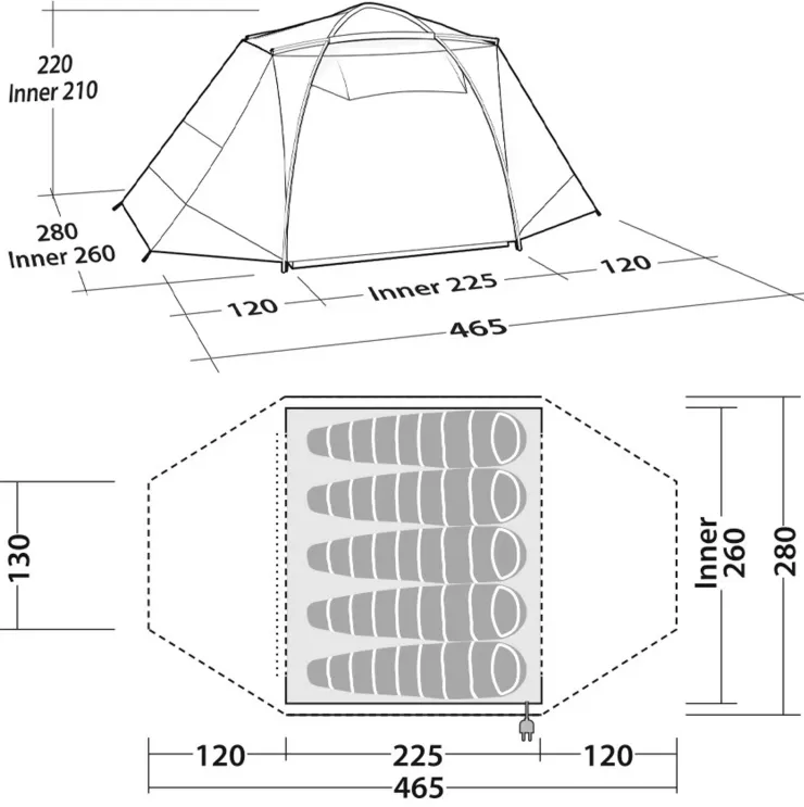 Family & Leisure Tents-Robens Cobra Stone 5 Tent