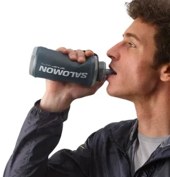 Water Bottles-Salomon Active Handheld Flask - Black-Slate Grey
