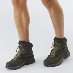 Hiking Shoes & Boots|Hiking Boots-Salomon Mens Quest 4 GTX Boots - Olive Night-Peat-Safari