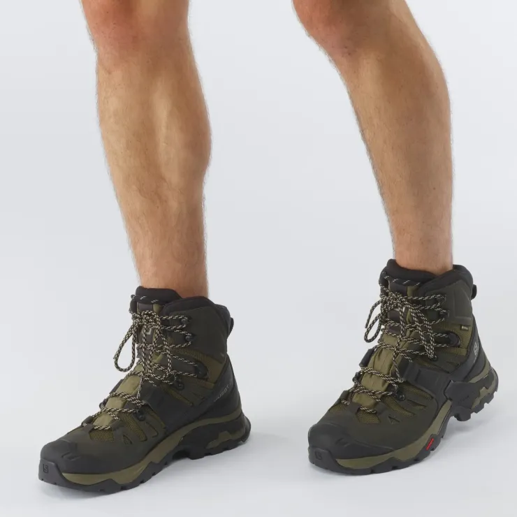 Hiking Shoes & Boots|Hiking Boots-Salomon Mens Quest 4 GTX Boots - Olive Night-Peat-Safari