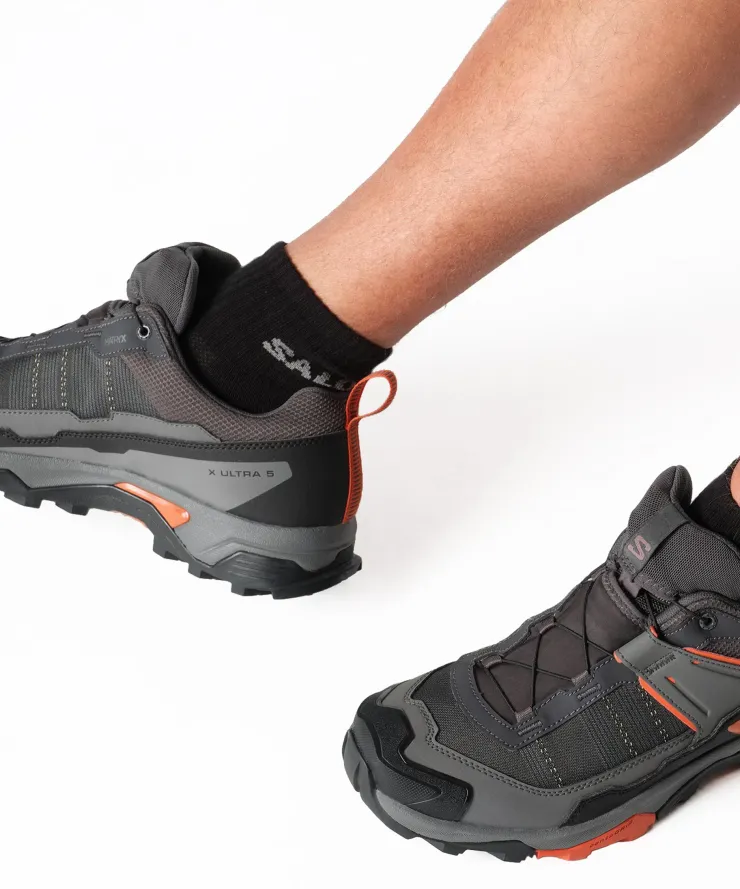Hiking Shoes & Boots|Walking Shoes-Salomon Mens X Ultra 5 GTX Shoe - Asphalt-Castlerock-Burnt Ochre