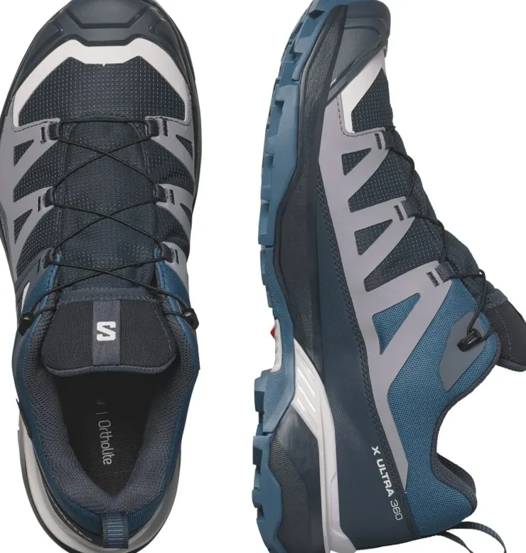 Hiking Shoes & Boots|Walking Shoes-Salomon Mens X Ultra 360 GTX Shoes - Carbon-India Ink-Deep Dive