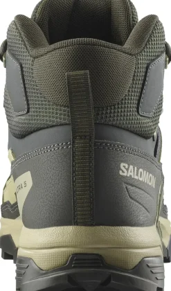 Hiking Shoes & Boots|Mid Height Boots-Salomon Mens X Ultra 5 Mid GTX Shoe - Peat-Gray Green-Blue Nights