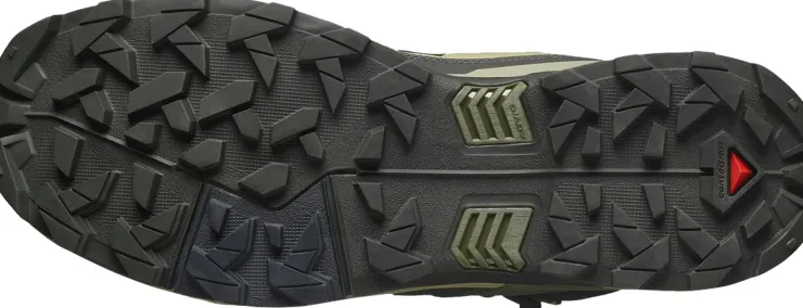 Hiking Shoes & Boots|Mid Height Boots-Salomon Mens X Ultra 5 Mid GTX Shoe - Peat-Gray Green-Blue Nights