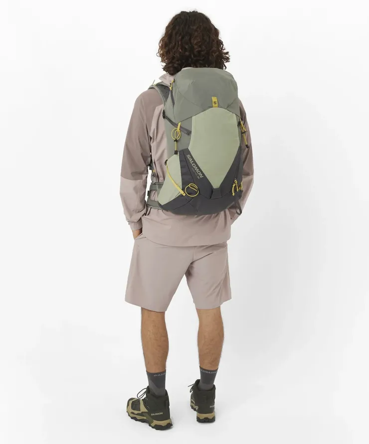 Hiking Shoes & Boots|Mid Height Boots-Salomon Mens X Ultra 5 Mid GTX Shoe - Peat-Gray Green-Blue Nights