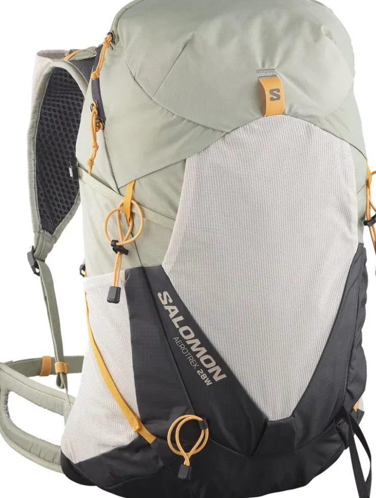 Day Packs-Salomon Womens Aerotrek 28 Rucksack - Seagrass-Silver Cloud-Nine Iron