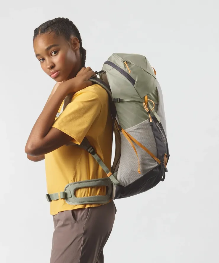 Day Packs-Salomon Womens Aerotrek 28 Rucksack - Seagrass-Silver Cloud-Nine Iron