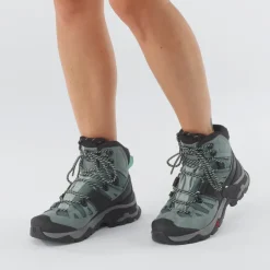 Hiking Shoes & Boots|Hiking Boots-Salomon Womens Quest 4 GTX Boots - Slate-Trooper-Opal Blue